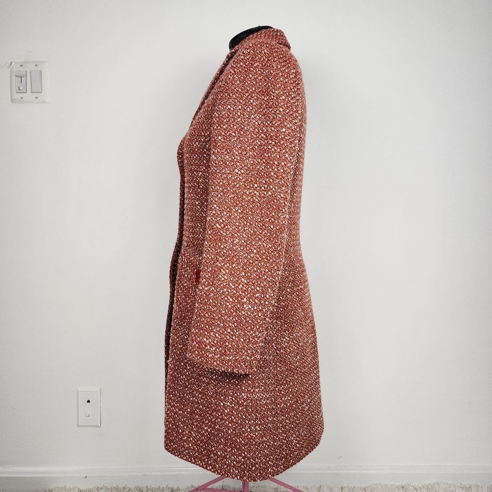 Rodel Spa Italy Wool Blend Coat Red White Cream Fall Winter Size 10 - Picture 8 of 16